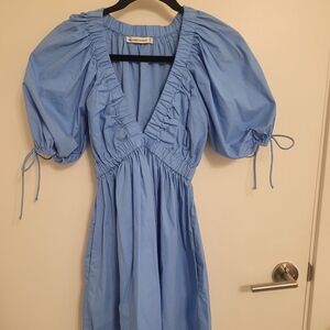 Blue Puff Sleeve Dress